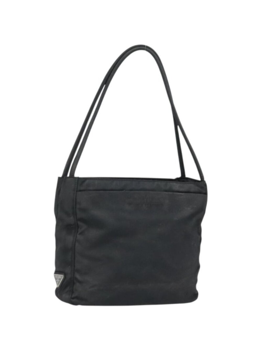 PRADA Tote Bag Nylon Black Silver